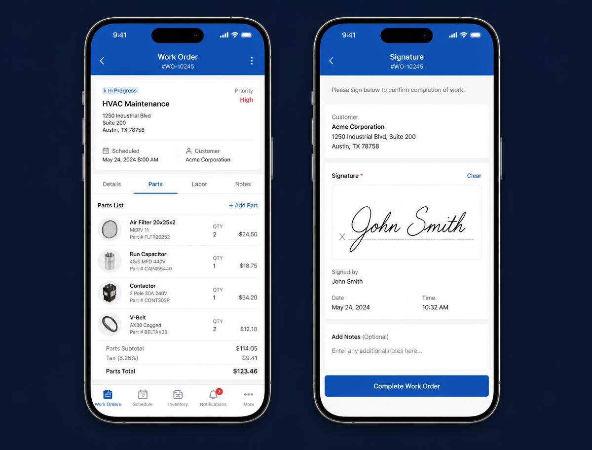 App ADonePRO: dettaglio service order e firma digitale del rapportino